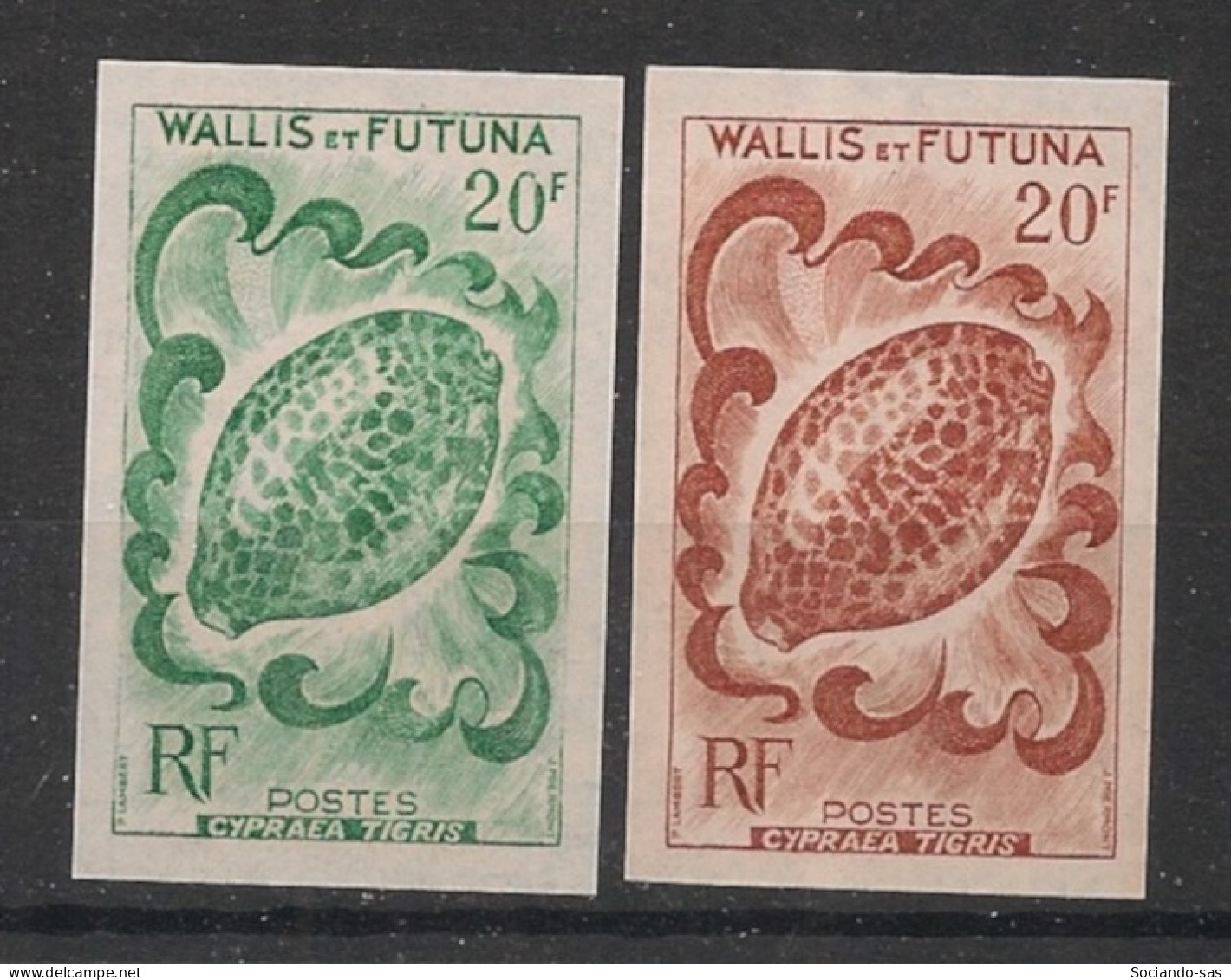 WALLIS ET FUTUNA - 1962-63 - N°Yv. 167 - Coquillage - 2 Essais Non Dentelé / Imperf. Essays - Neuf Luxe ** / MNH - Unused Stamps