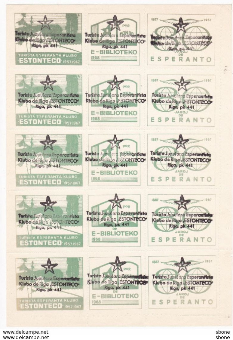 Vignettes Esperanto - Turista Esperanta Klubo Estonteco 1957-1967 - Por Fondo De - Esperanto