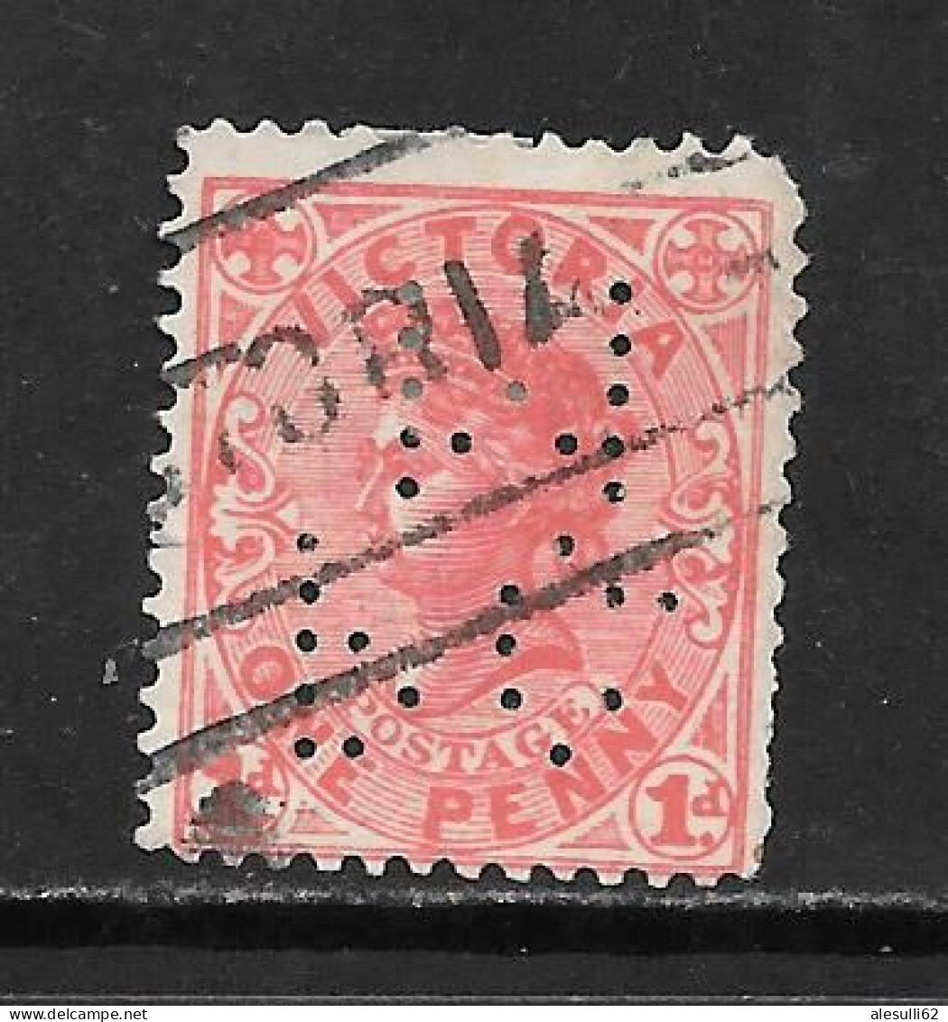 VICTORIA   Perfin , Perforé,  Y&T N° 128  - Anno 1905 - Used Stamps