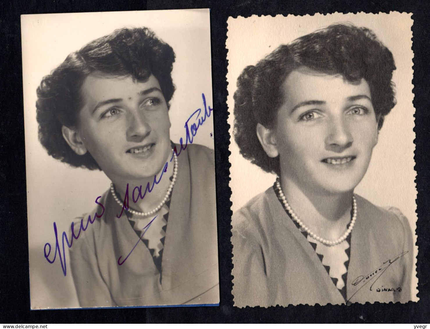 Généalogie - Lot De 2 Photos D'une Femme Dont 1 épreuve Sans Retouche (Photographe De Dinard 35) - Genealogie