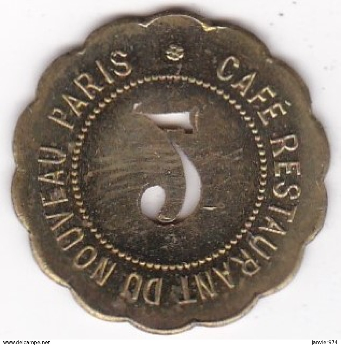 92. Neuilly Sur Seine. Café Restaurant Du Nouveau Paris 2 Francs , En Laiton - Monétaires / De Nécessité