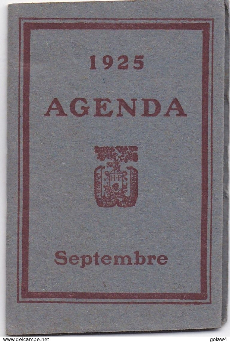 33835# 1925 AGENDA SEPTEMBRE MAREES BREST FINISTERE LE HAVRE SEINE MARITIME SAINT NAZAIRE LOIRE ATLANTIQUE - Formato Piccolo : 1921-40