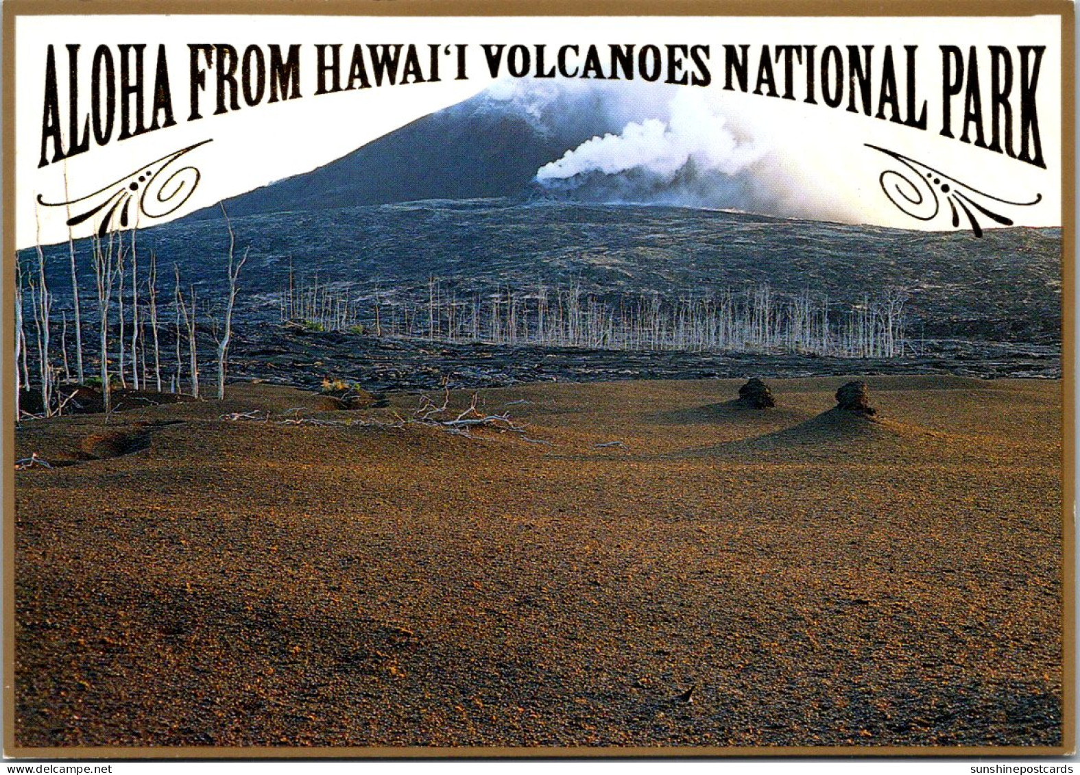 Hawaii Aloha From Volcanoes National Park Showing Pu'u O'O Vent In Distance - Big Island Of Hawaii