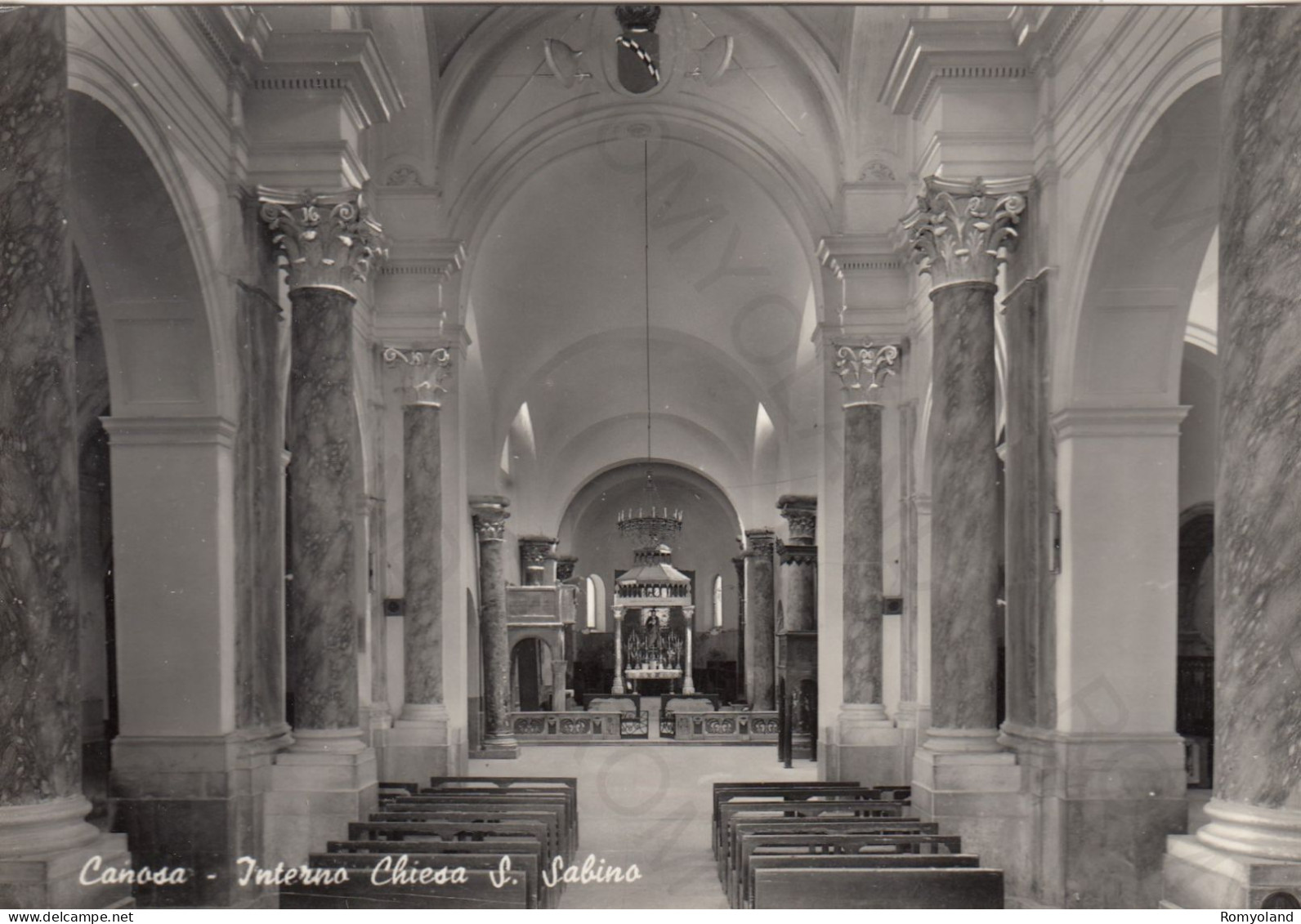 CARTOLINA  CANOSA,PUGLIA,BARLETTA-INTERNO CHIESA S.SABINA-MEMORIA,CULTURA,IMPERO ROMANO,BELLA ITALIA,NON VIAGGIATA - Barletta