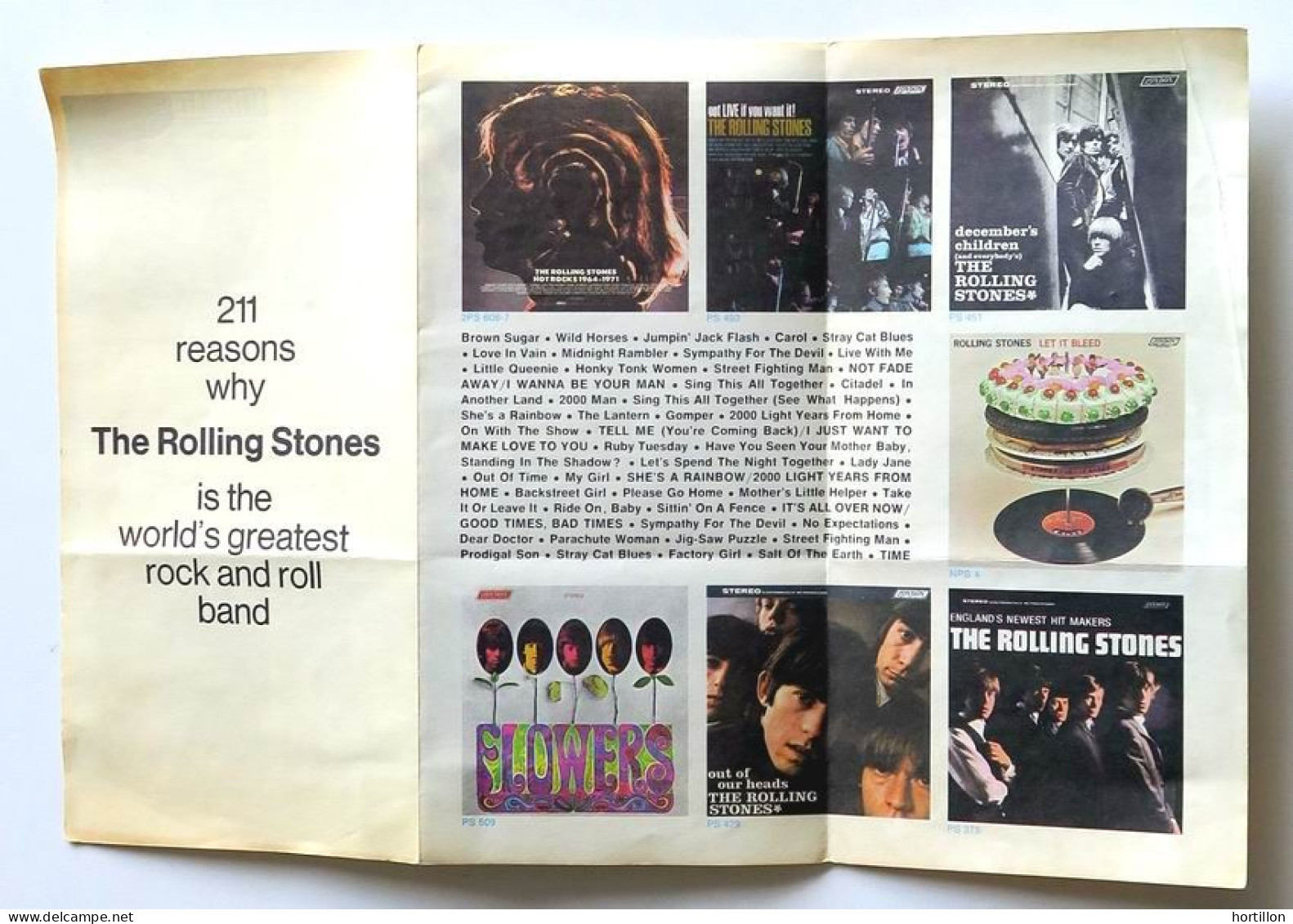 Dépliant 211 Reasons Why The Rolling Stones Is The World's Greatest Rock And Roll Band 1971 US - Objets Dérivés