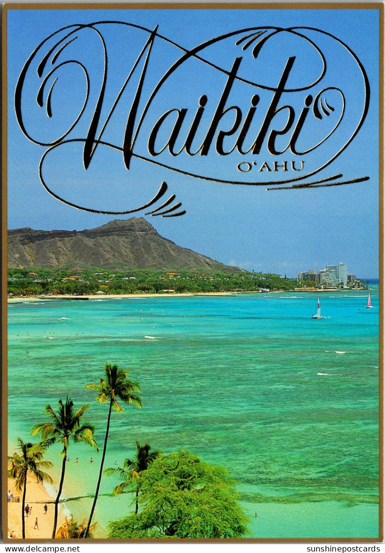Hawaii Waikiki Showing Diamond Head And Waikiki Beach - Oahu