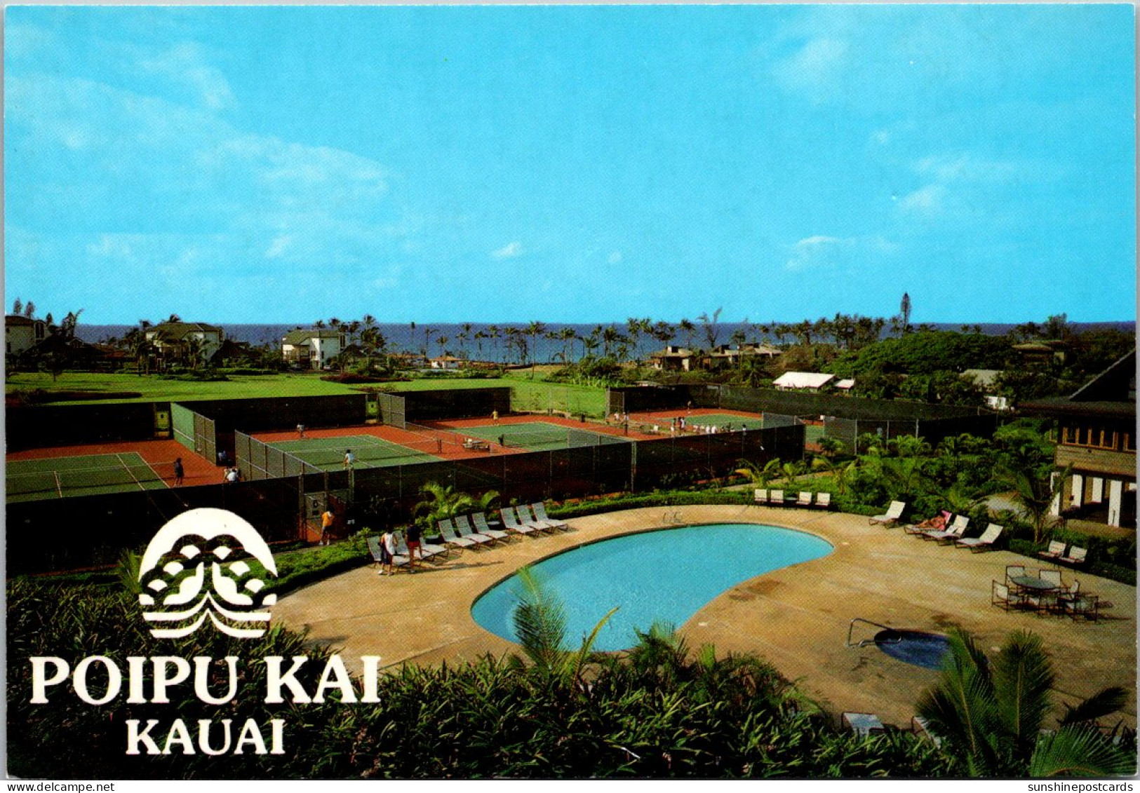 Hawaii Kauai Koloa Poipu Kai Resirt Showing Swimming Pool And Tennis Courts - Kauai