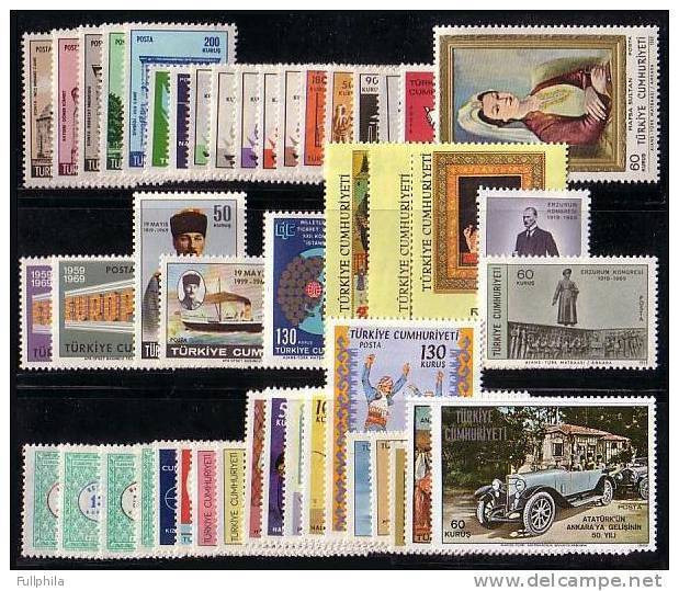 1969 TURKEY YEAR COMPLETE SET ALL MNH ** - Années Complètes