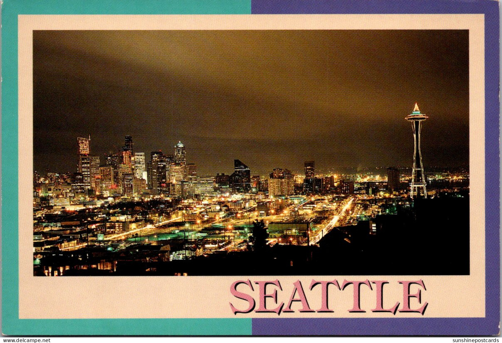 Washington Seattle Skyline At Night - Seattle