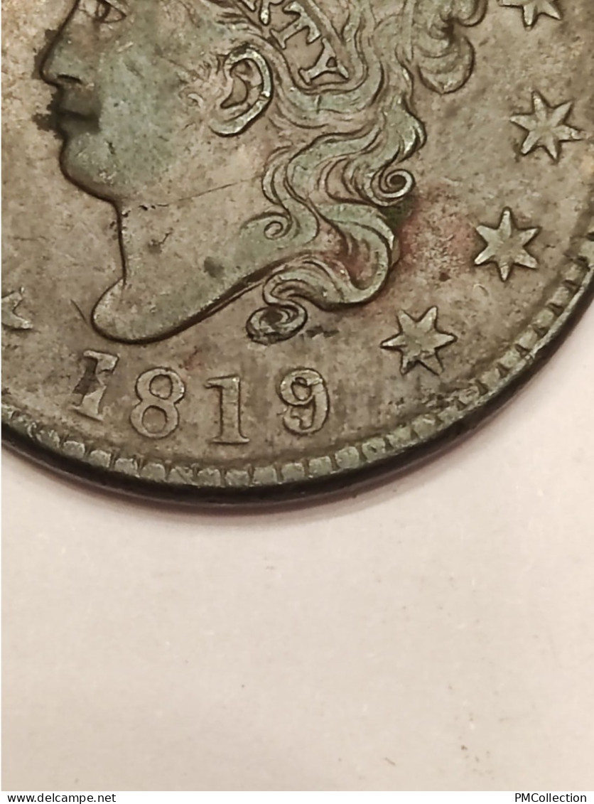 ONE CENT 1819 (8) ETATS UNIS D'AMERIQUE - 1816-1839: Coronet Head