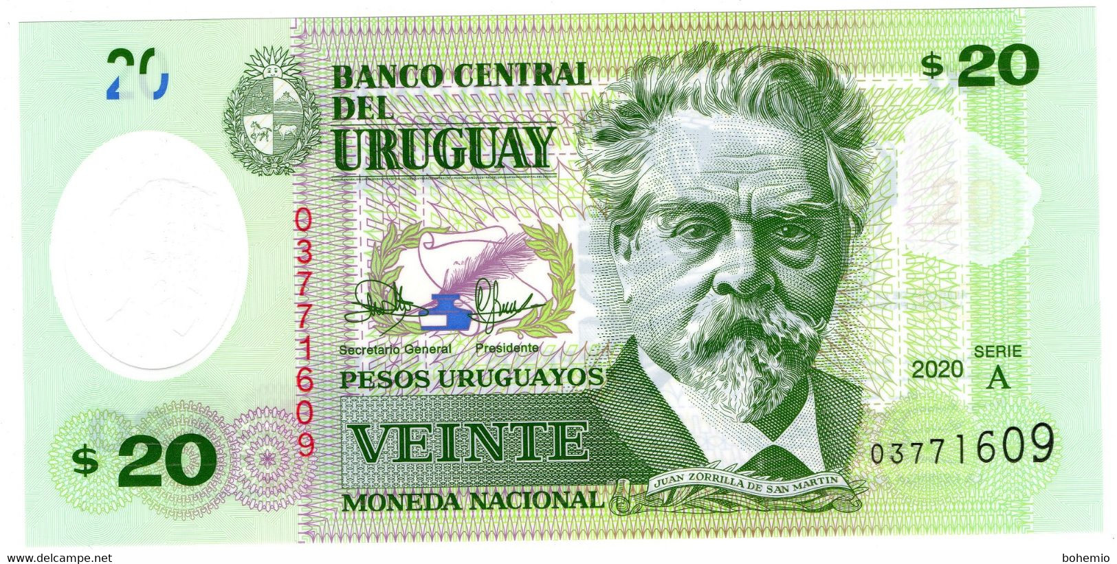 Uruguay 2020 Nuevo Polímero $20 - Uruguay