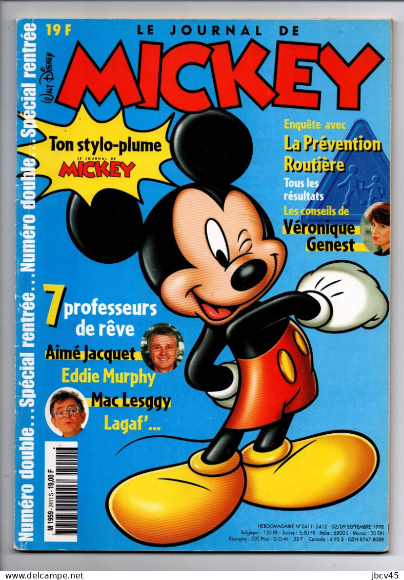 DOUBLE JOURNAL DE MICKEY  N°2411   ET 2412  Septembre 1998 - Paquete De Libros