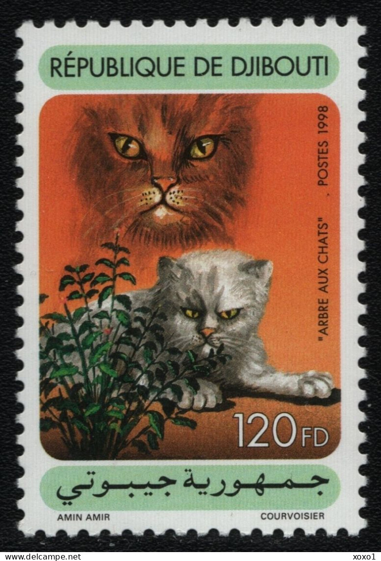 Djibouti 1998 MiNr. 667 Dschibuti Pets, Domestic Cats, Medicinal Plants, Flowers, Valerian 1v MNH**   100,00 € - Plantes Médicinales