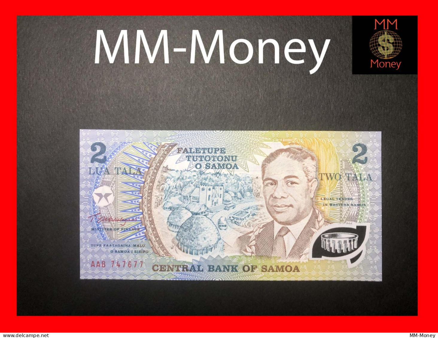 SAMOA 2 Tala 1991 P. 31 B  "serial AAB"  *commemorative*  Polymer   **rare**   UNC - Samoa