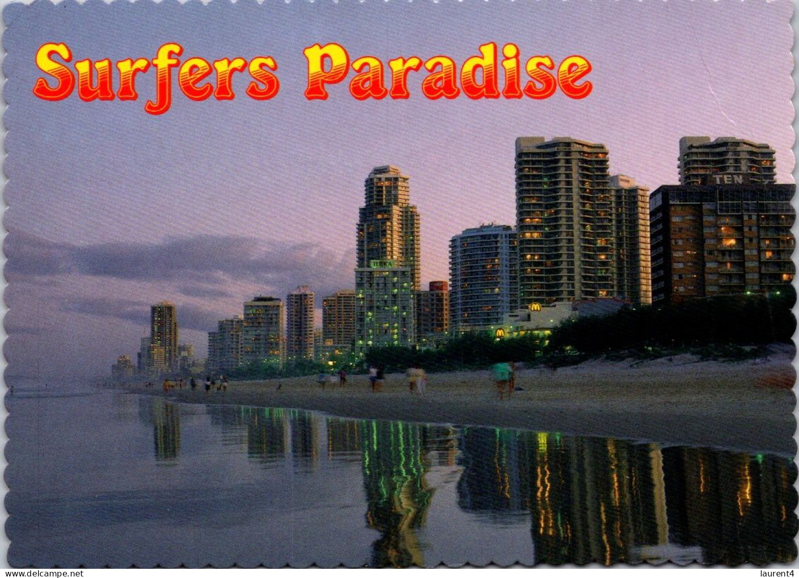 3-9-2023 (4 T 11) Australia - QLD - Surfers Paradise (at Night) Posted 1988 With Possum Stamp - Gold Coast