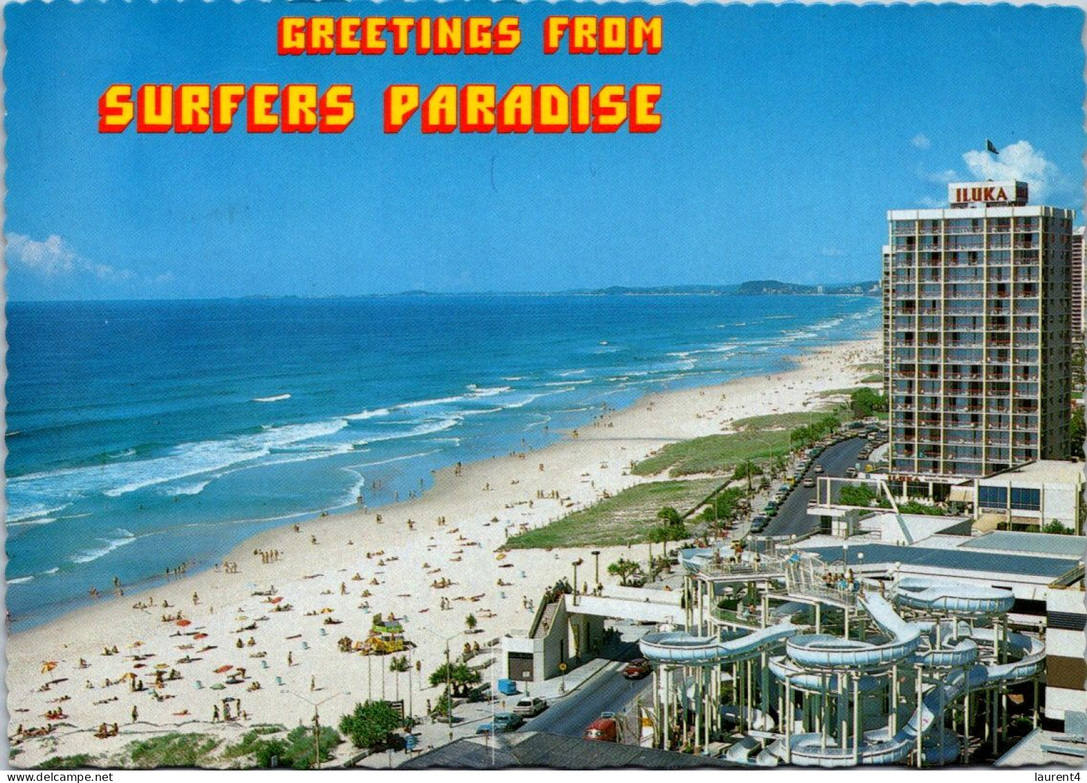 3-9-2023 (4 T 11) Australia - QLD - Surfer Paradise Water Slide (posted With Firetruck Stamp) - Gold Coast