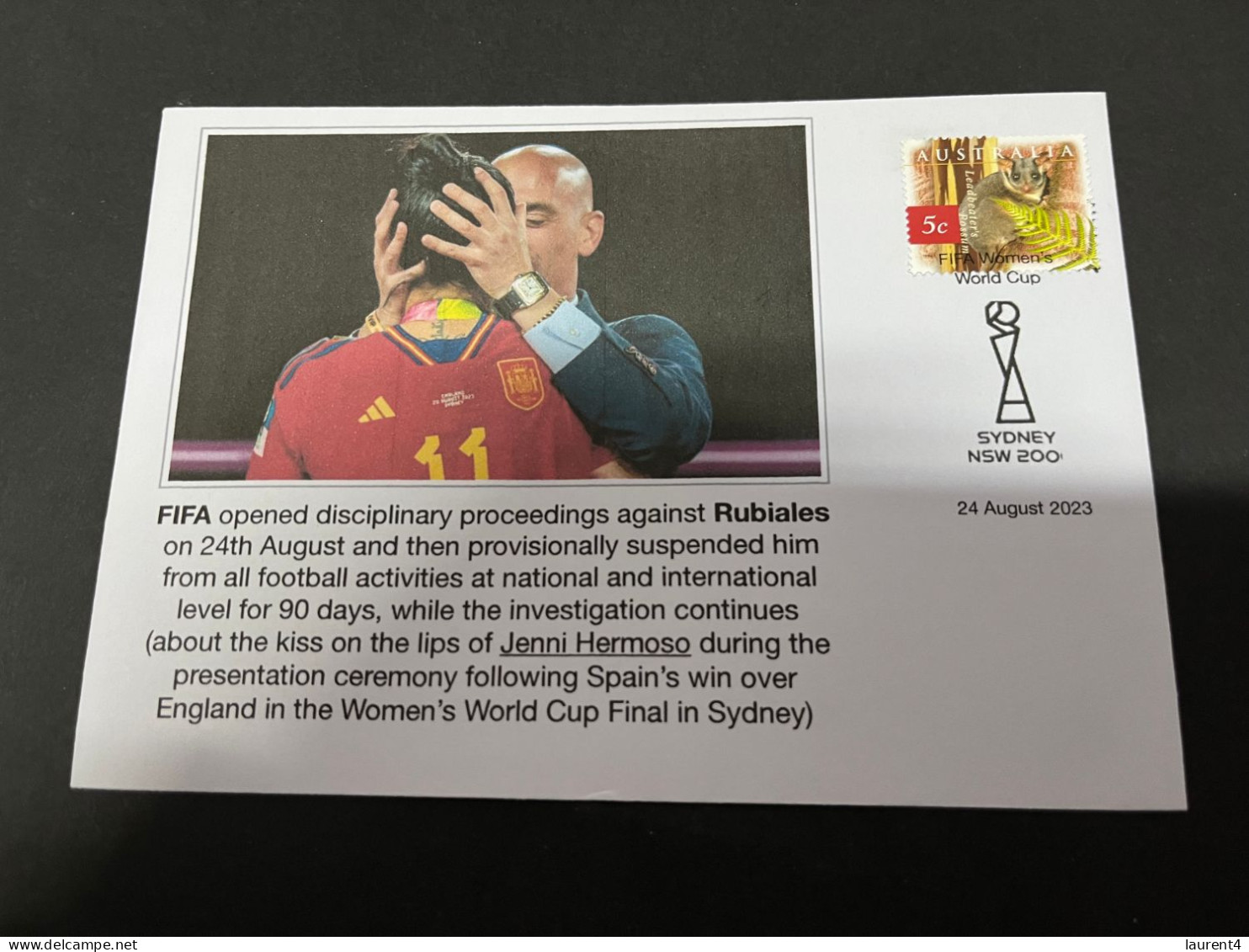 4-9-2023 (4 T 12) Women's Football World Cup - Following Controvertial Kiss, Rubiales Is Suspended By FIFA For 90 Days - Autres & Non Classés