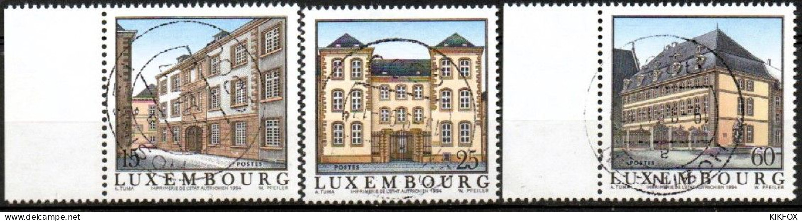 Luxembourg, Luxemburg, 1994,  YT 1300 - 1302, MI 1349 - 1351, HISTORISCHE KLOSTERREFUGIEN, GESTEMPELT, OBLITERE - Used Stamps