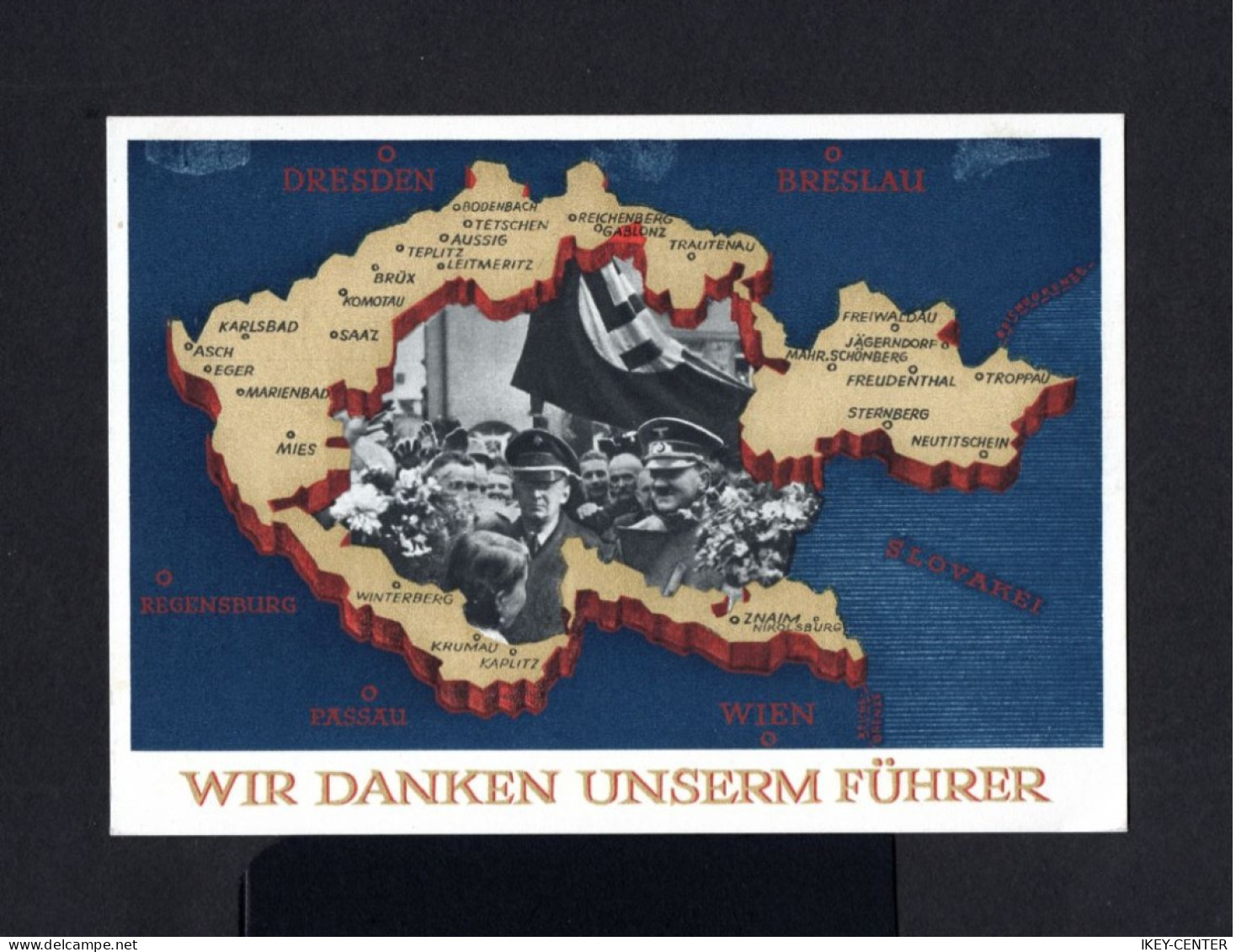 5954-GERMAN EMPIRE-Third Reich.MILITARY NAZI PROPAGANDA POSTCARD Adolf HITLER.1938.WWII.Munchen.DEUTSCHES REICH.Carte P - 1939-45