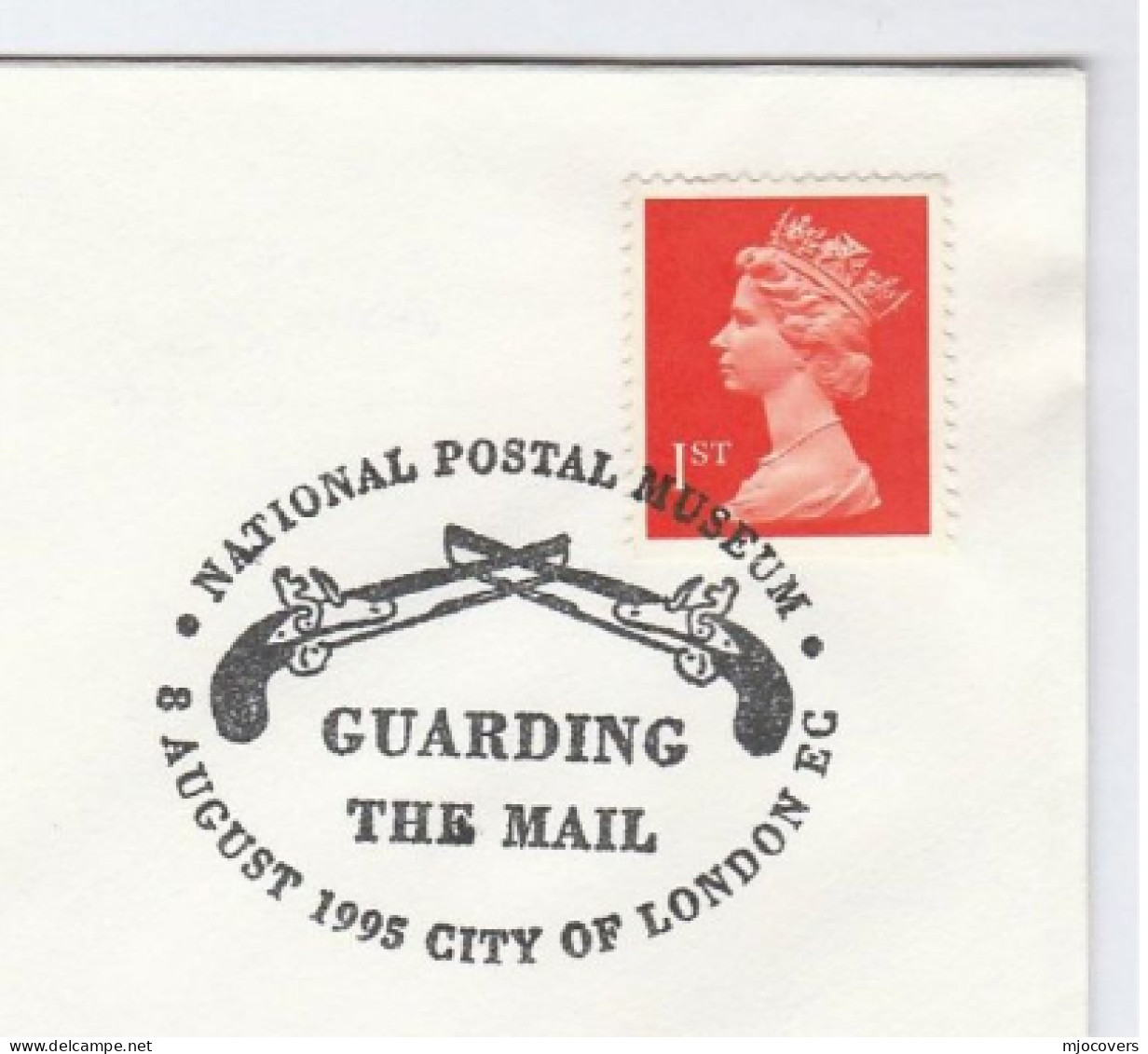 1995 GUNS - DUELING PISTOL - Cover GUARDING The MAIL EVENT  GB Stamps Post Gun - Shooting (Weapons)