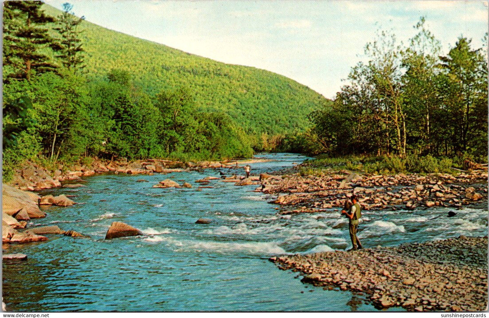 New York Catskills Fishing Scene Rice's Big Indian House  - Catskills