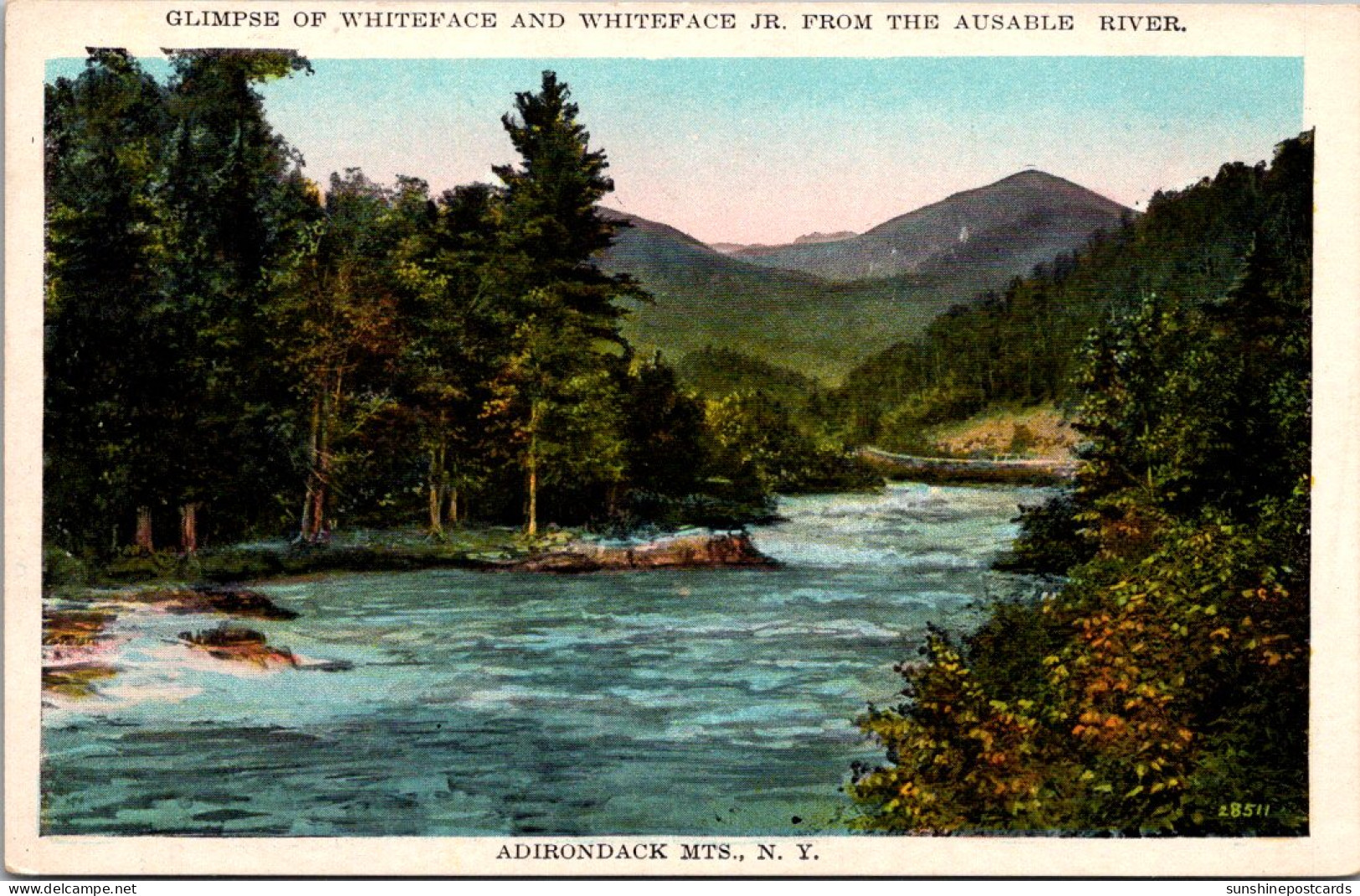 New York Adirondacks Glimpse Of Whiteface Mountain And Whiteface Jr From The Ausable River  - Adirondack