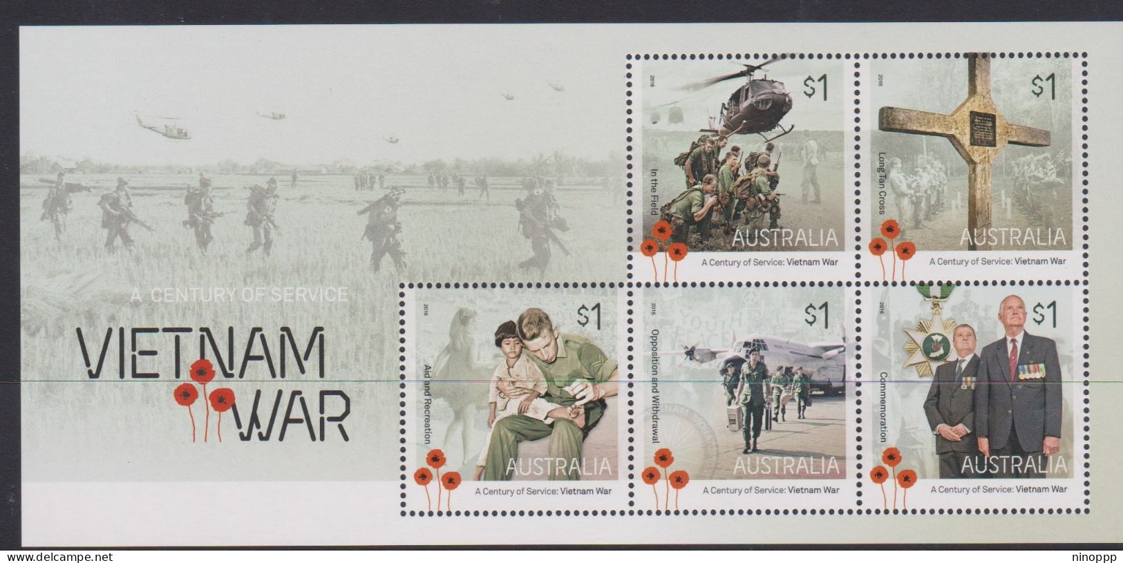 Australia ASC 3447MS 2016 Vietnam War, Miniature Sheet,mint Never Hinged - Mint Stamps