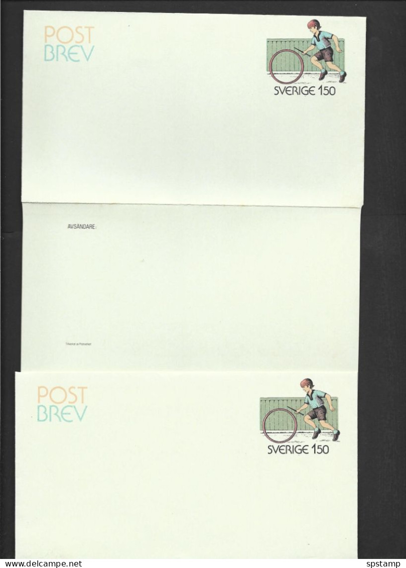Sweden 1980 - 1981 Prepaid Foldable Letters / Aerogrammes X 4  All Fine Folded Unused Unsealed - Briefe U. Dokumente