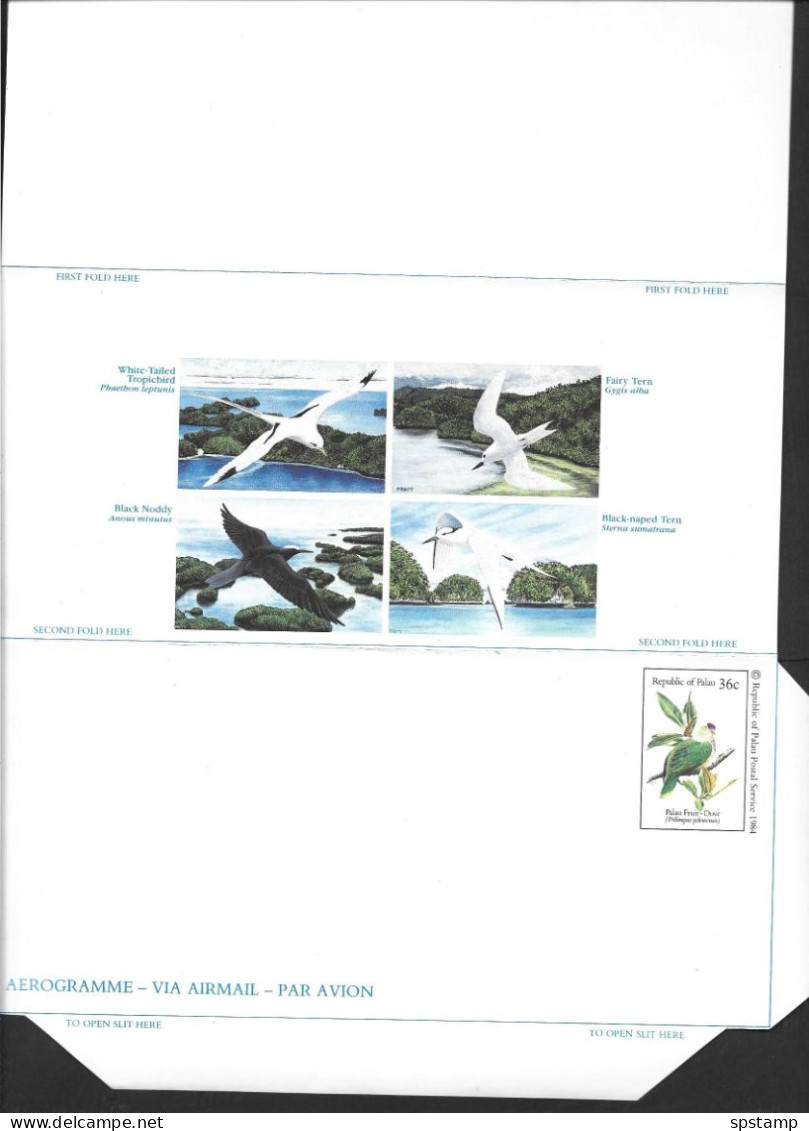 Palau 1984 36c Fruit Dove & Island Birds Aerogramme Fine Folded Unused - Palau
