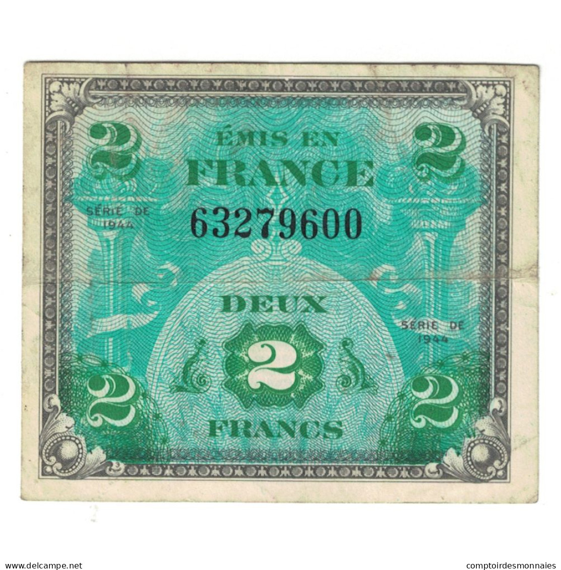 France, 2 Francs, 1944, 63279600, TTB, Fayette:VF16.1, KM:114a - 1944 Drapeau/France