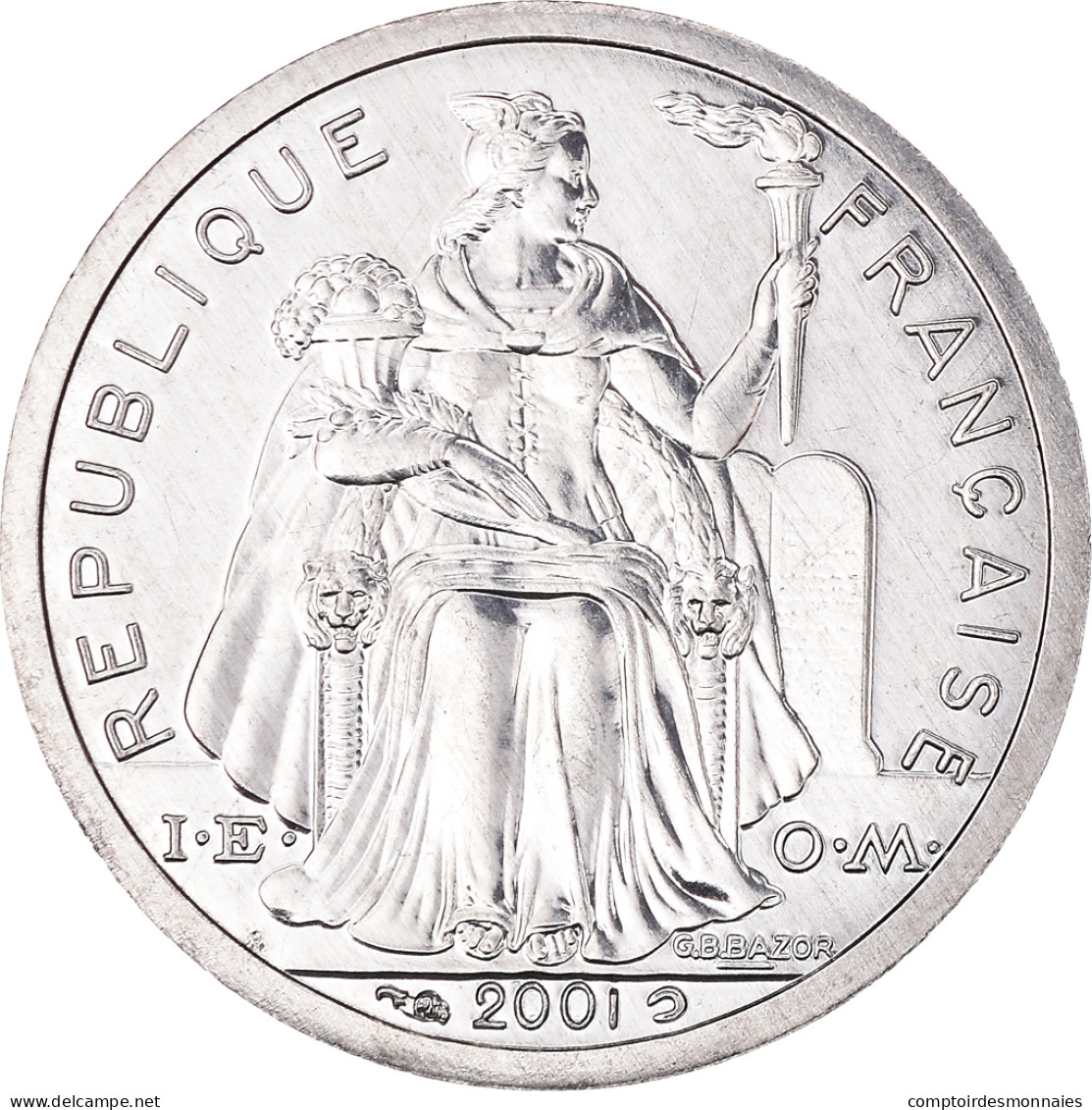 Monnaie, Nouvelle-Calédonie, Franc, 2001, Paris, FDC, Aluminium, KM:10 - Nueva Caledonia