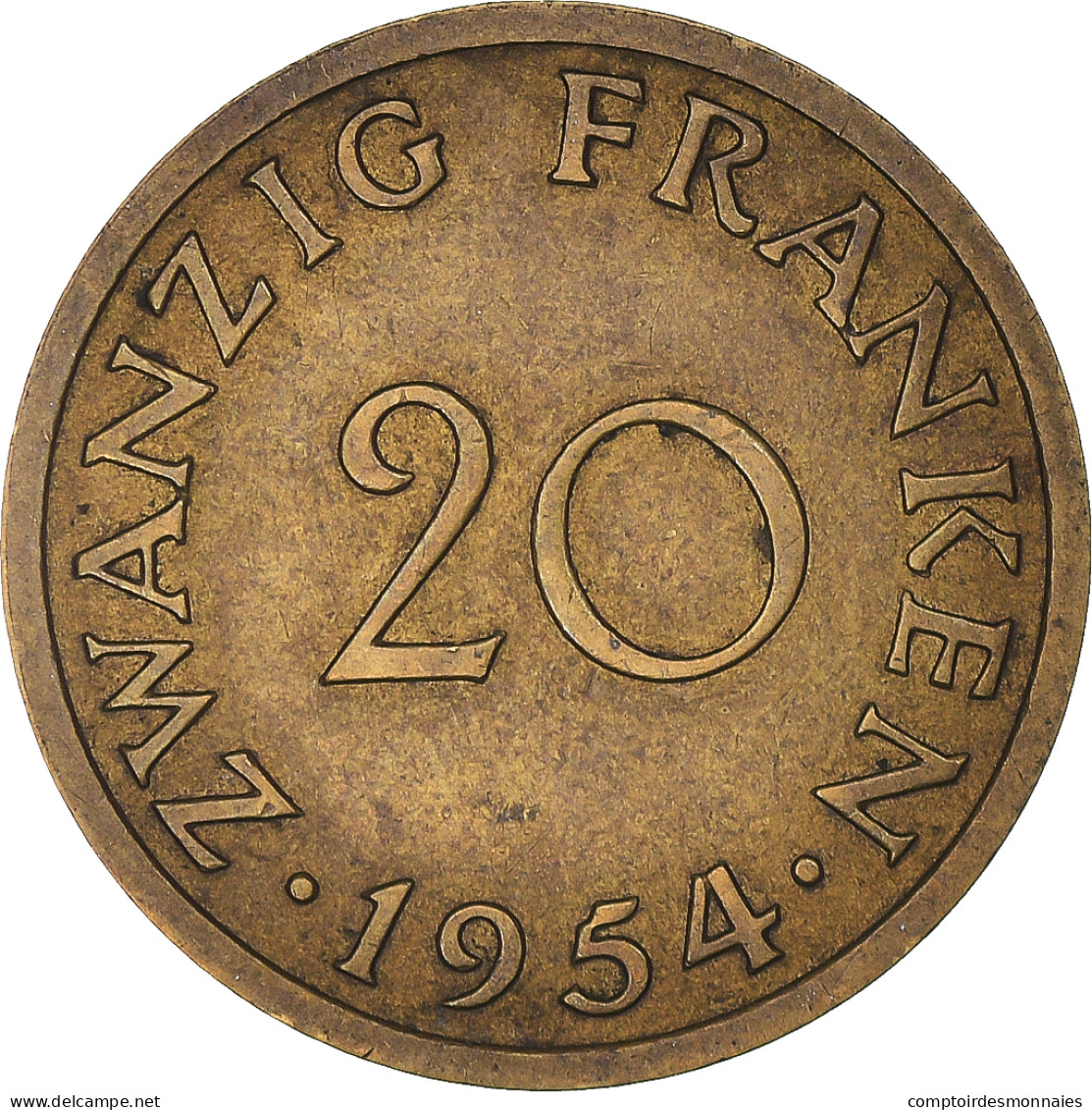 Monnaie, Saare, 20 Franken, 1954 - 20 Franchi