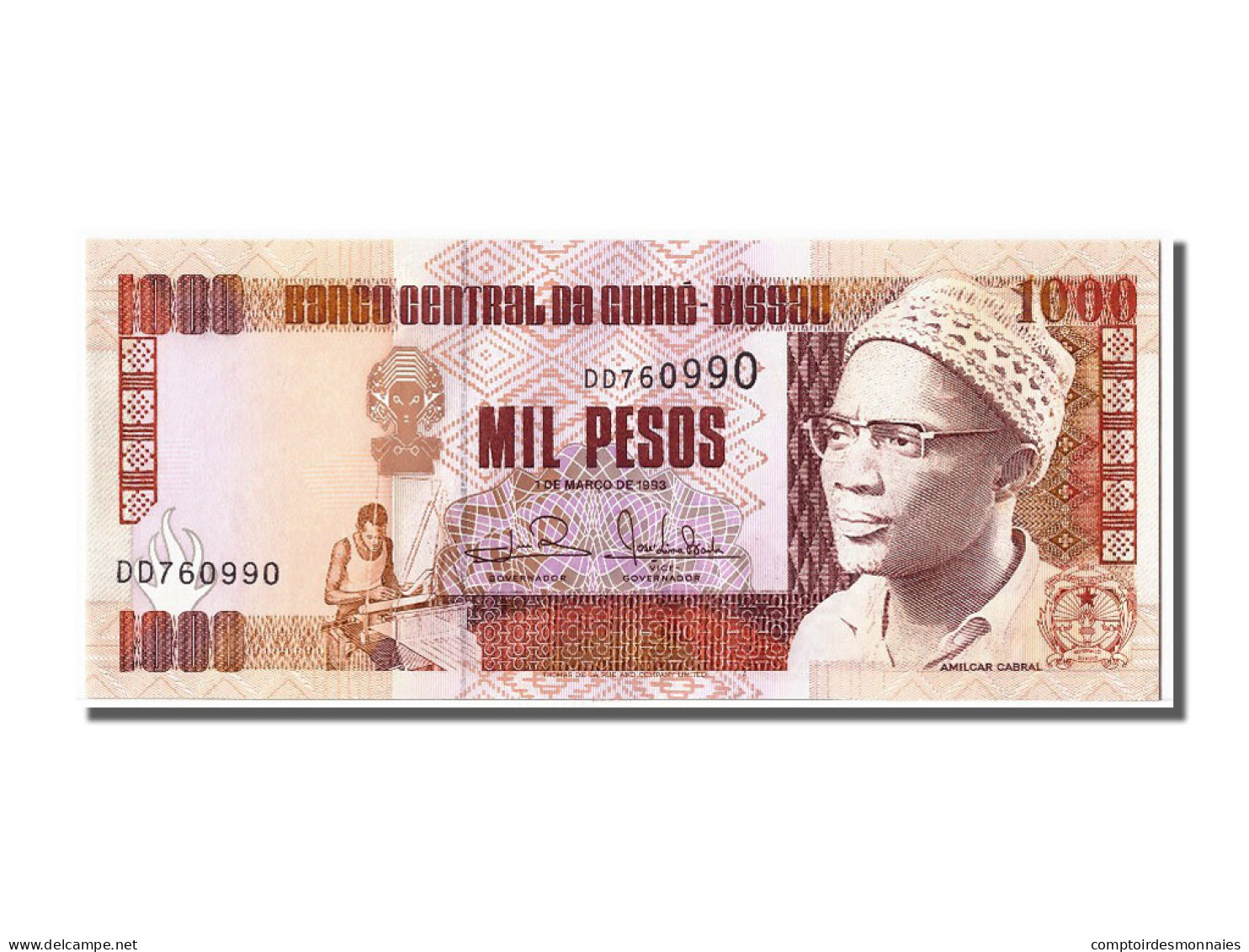 Billet, Guinea-Bissau, 1000 Pesos, 1993, 1993-03-01, NEUF - Guinea–Bissau