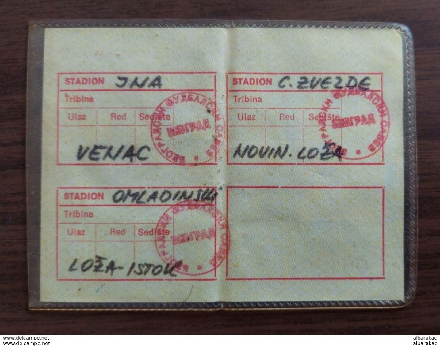 Yugoslavia - FSJ - PRESS Official Pass For Entry To All Football Matches On The Territory Of SFRJ 1975 - Eintrittskarten