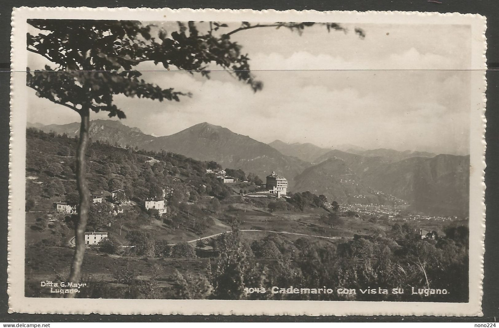 Carte P De 1944 ( Lugano / Cademario Con Vista Su Lugano ) - Cademario