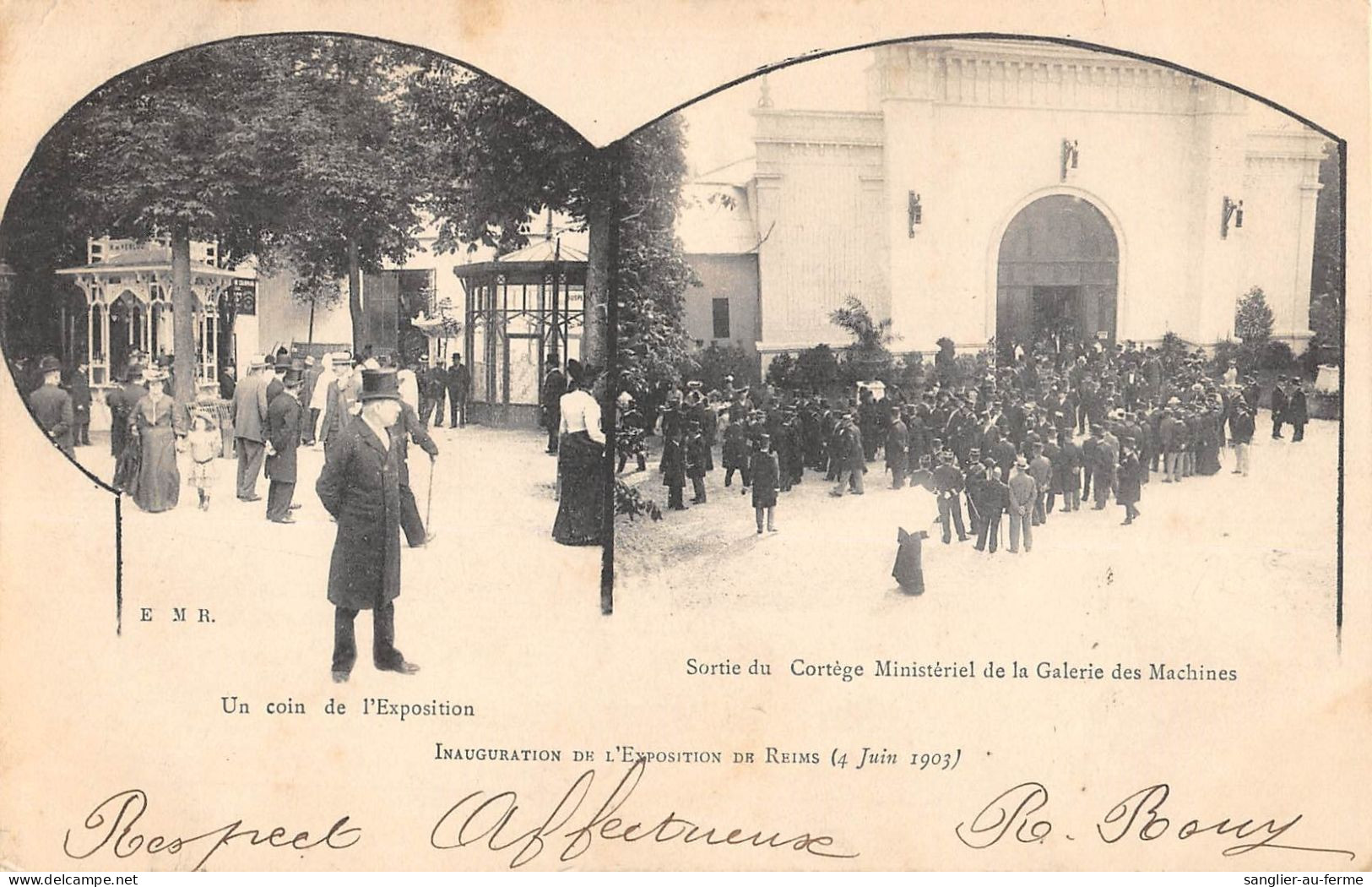 CPA 51 INAUGURATION DE L'EXPOSITION DE REIMS 1903 / UN COIN DE L'EXPOSITION / SORTIE CORTEGE MINISTERIEL - Reims