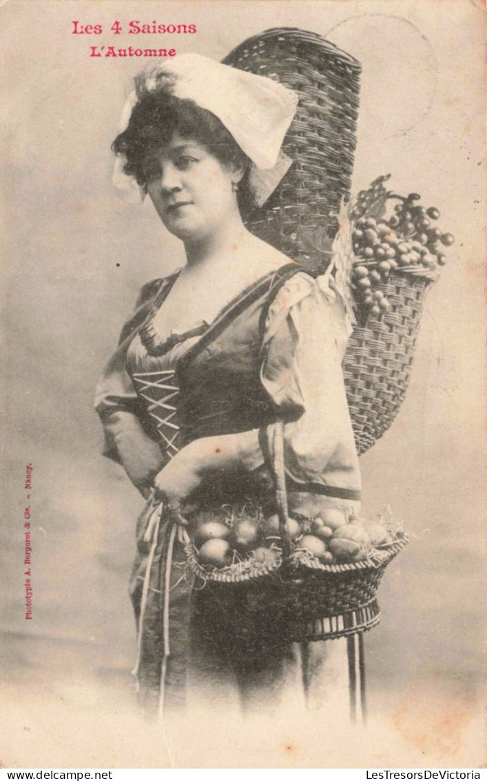 CARTE PHOTO - Portrait - Paysanne Tenant Des Paniers De Fruits - Carte Postale Ancienne - Photographie