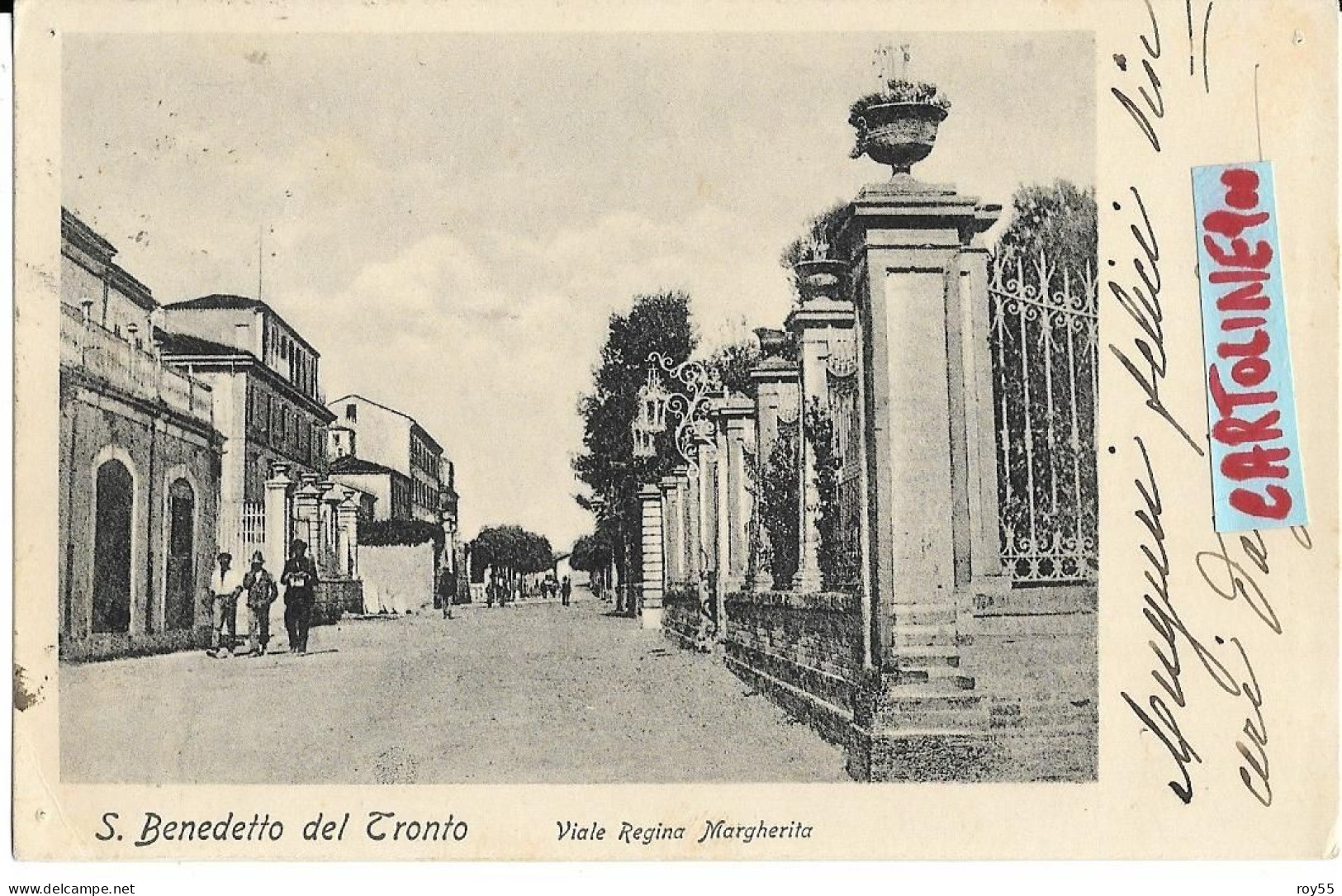 Marche-ascoli Piceno-s.benedetto Del Tronto Viale Regina Margherita Animata Veduta Del 1904 (f.piccolo/v.retro) - Otros & Sin Clasificación