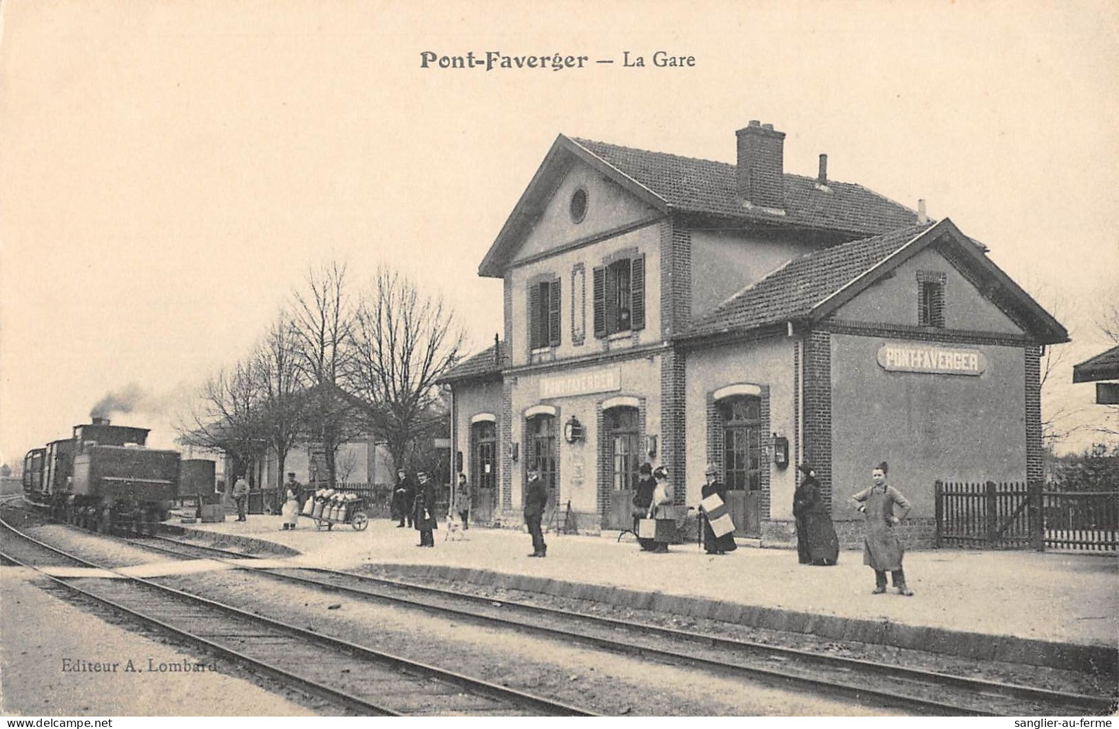 CPA 51 PONT FAVERGER / LA GARE / TRAIN - Andere & Zonder Classificatie