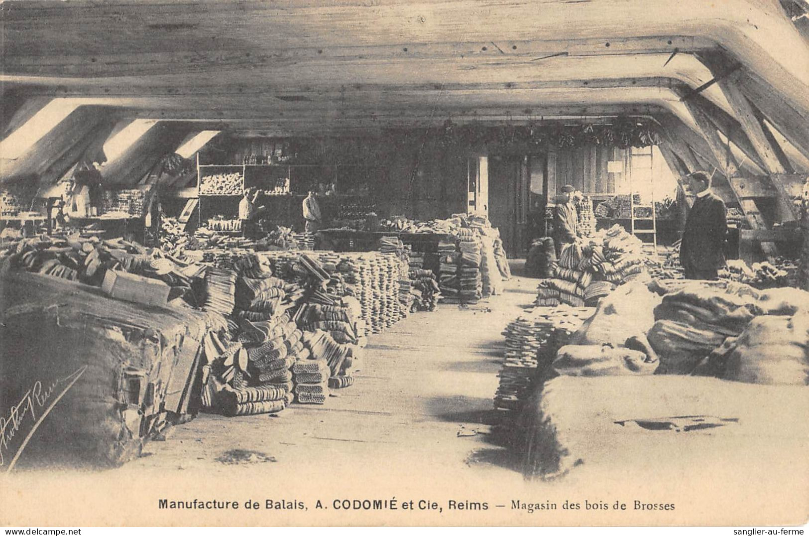 CPA 51 REIMS / MANUFACTURE DE BALAIS / A.CODOMIE ET Cie / MAGASIN DES BOIS DE BROSSES - Reims