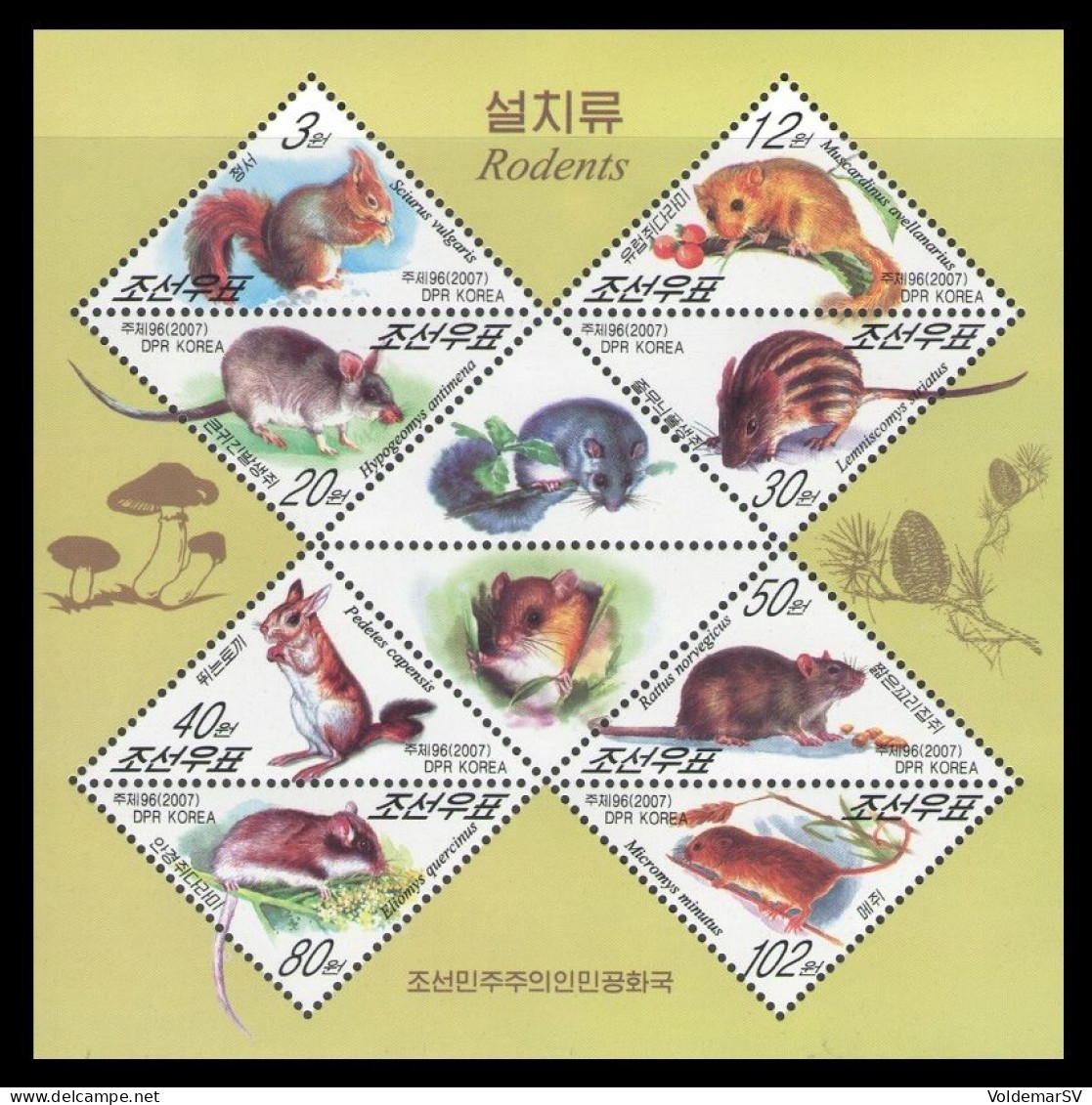 North Korea 2007 Mih. 5205/12 Fauna. Rodents MNH ** - Corée Du Nord