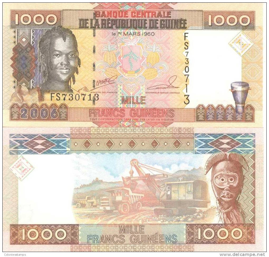 (B0130) GUINEA, 2006. 1000 Francs. P-40. UNC - Guinea