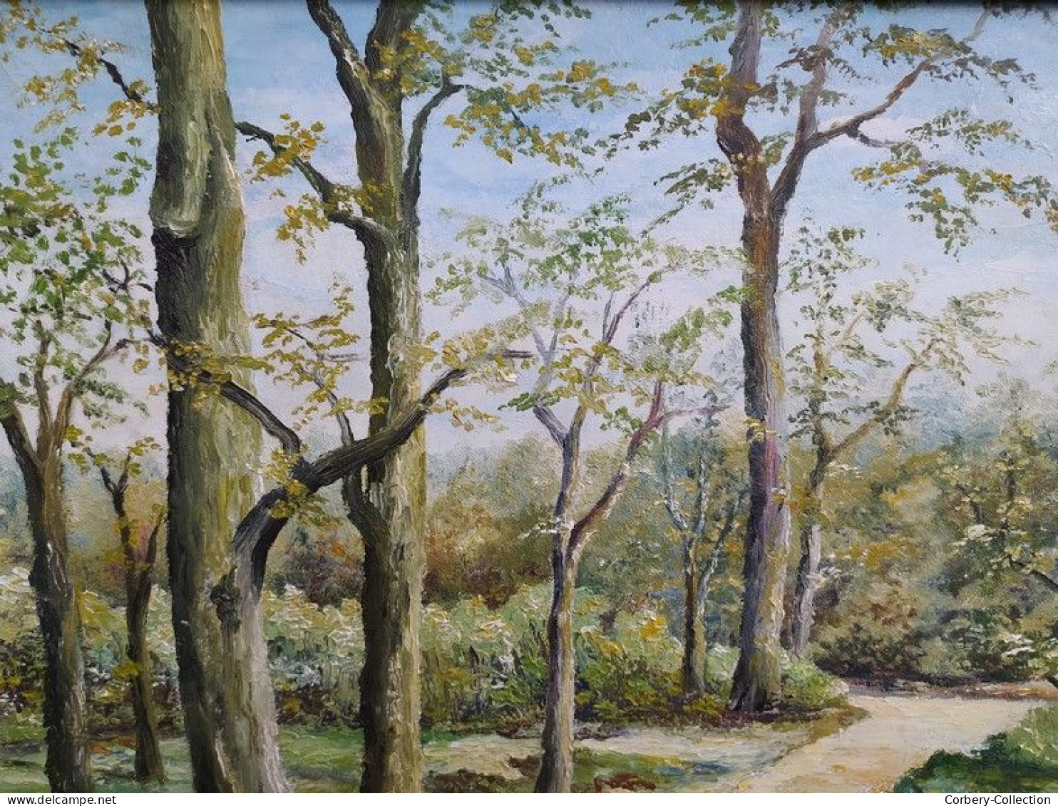 Tableau Paysage Sous-Bois Signé E. Duplessy Cadre Montparnasse. - Huiles