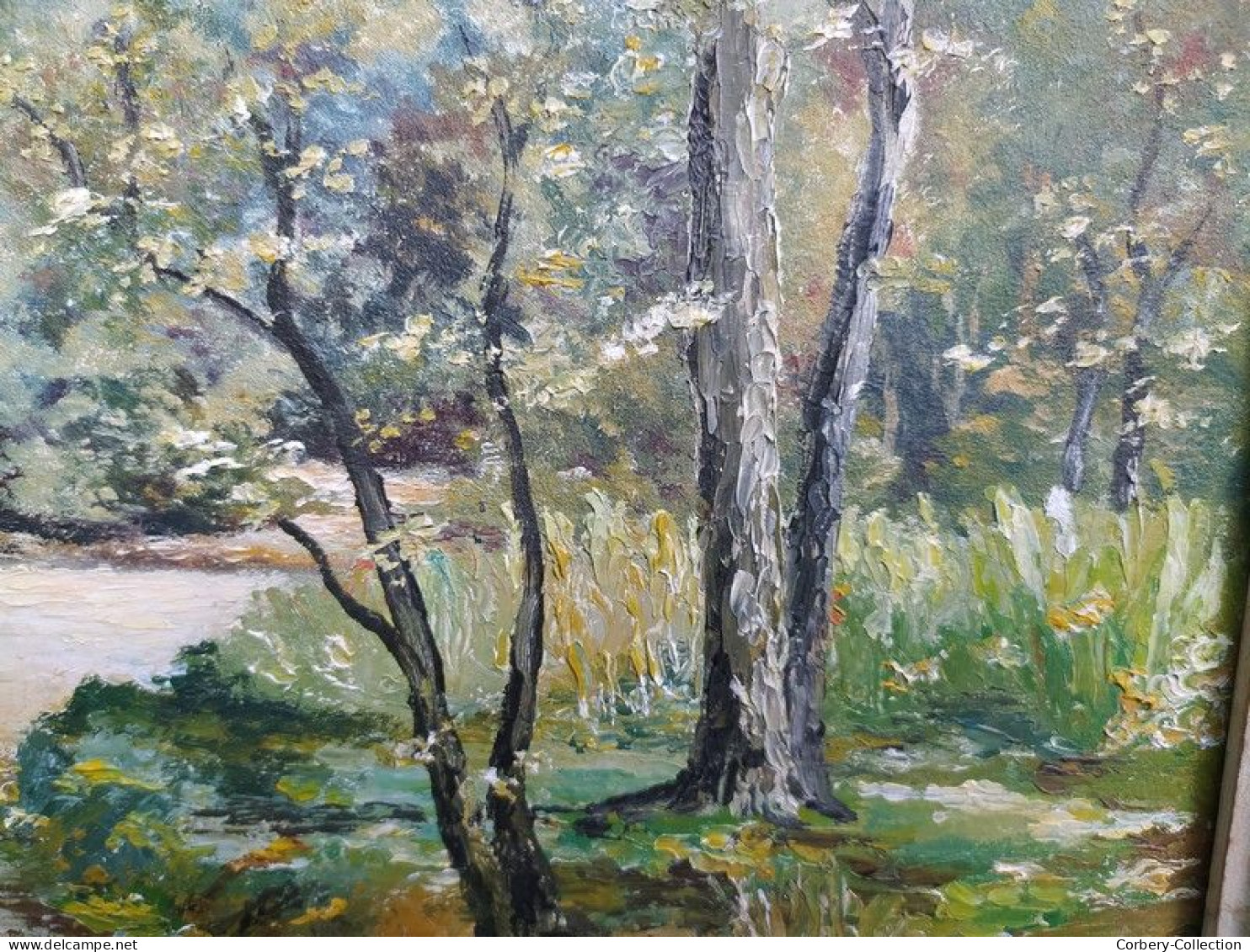 Tableau Paysage Sous-Bois Signé E. Duplessy Cadre Montparnasse.