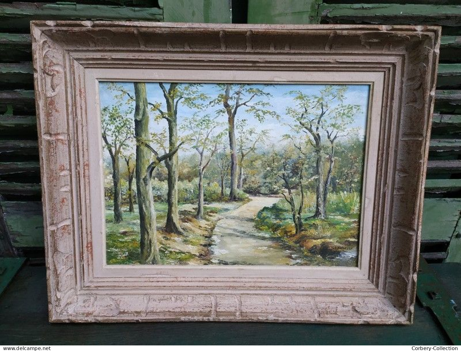 Tableau Paysage Sous-Bois Signé E. Duplessy Cadre Montparnasse.