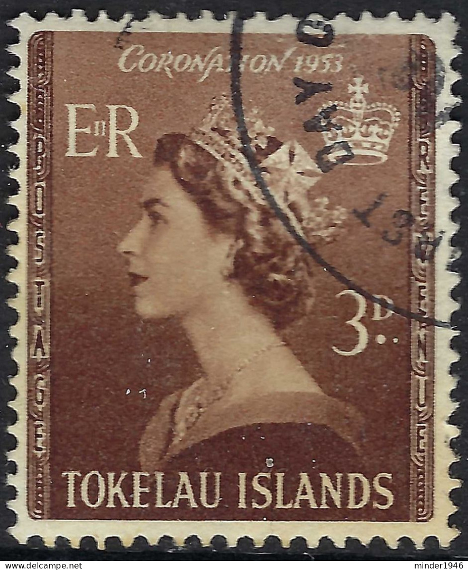 TOKELAU ISLANDS 1953 QEII 3d Brown SG4 FU - Tokelau