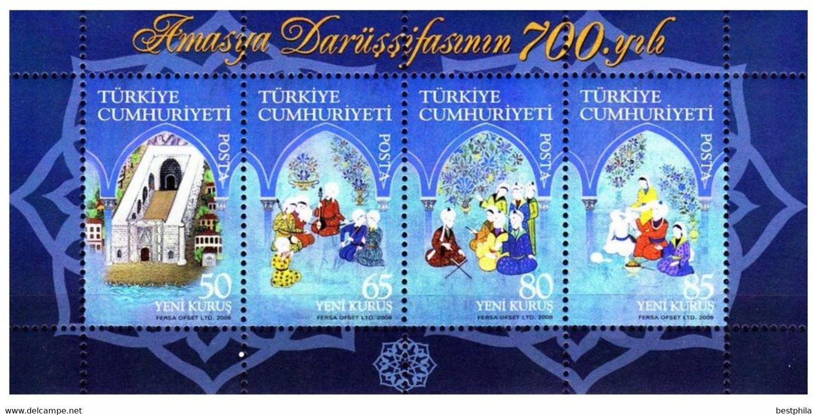 Turkey, Türkei - 2008 - 700th Medical Centre Of Amasya - 1.Mini S/Sheet ** MNH - Ungebraucht