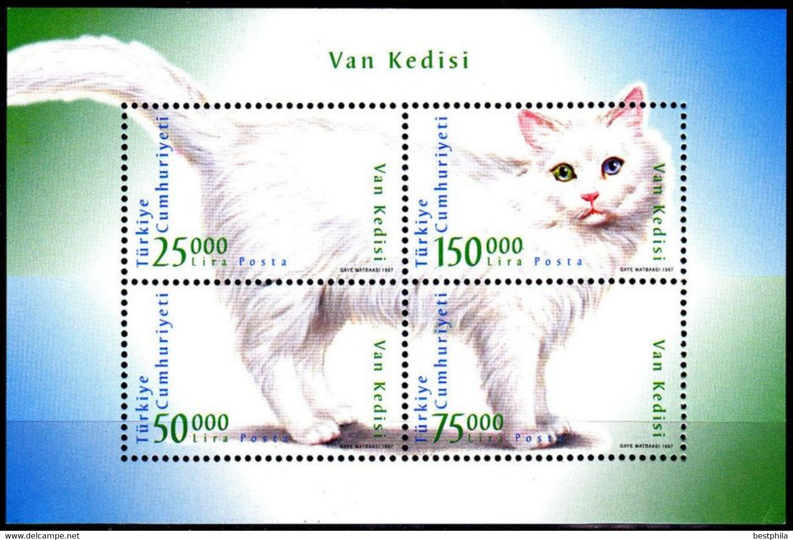 Turkey, Türkei - 1997 - Souvenir Sheet For The Cat Of Van - 1.Mini S/Sheet ** MNH - Ongebruikt