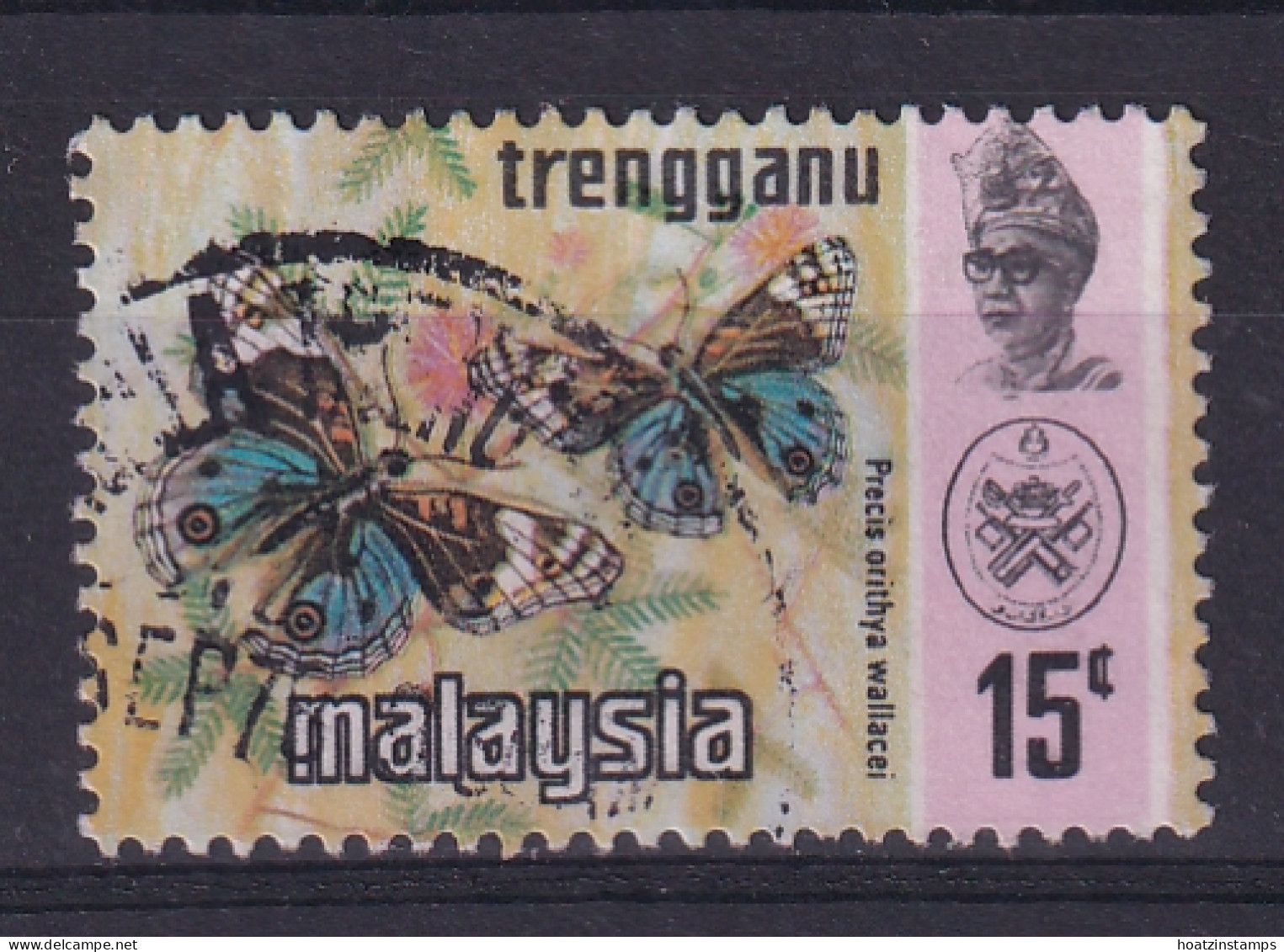 Malaya - Trengganu: 1971/78   Butterflies    SG117a   15c  [Photo]   Used  - Trengganu