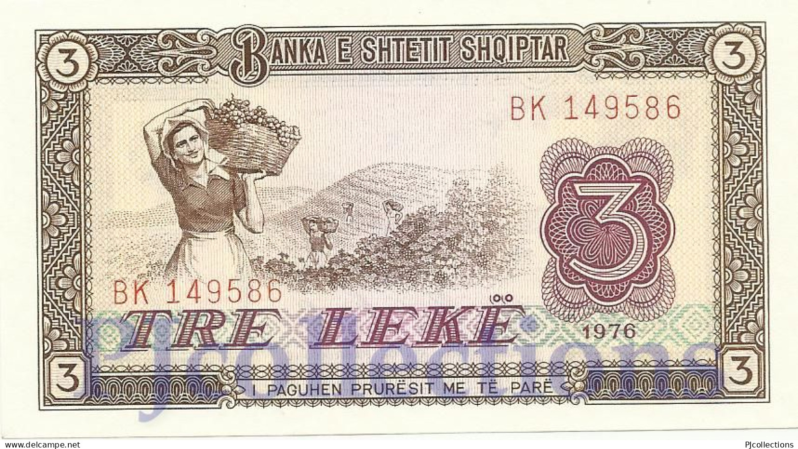 ALBANIA 3 LEKE 1976 PICK 41a UNC - Albanien